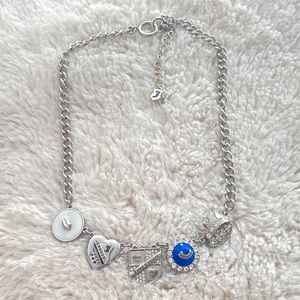 Juicy Couture Silver Tone Multi Pendant Necklace New